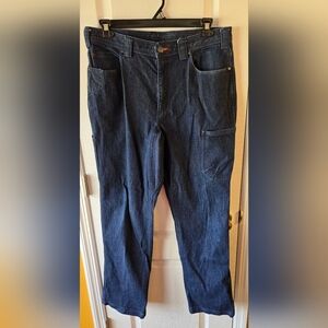 Deep Indigo Relaxed Fit Jeans with Subtle Texture